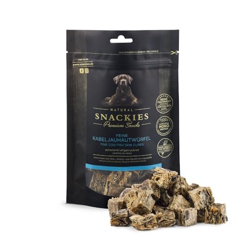 Produktbild von Snackies Feine Kabeljauhautwürfel Hundesnack - 130 g