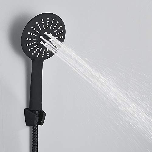 Juego de grifo de ducha negro de cobre termostático para un baño de lujo 6