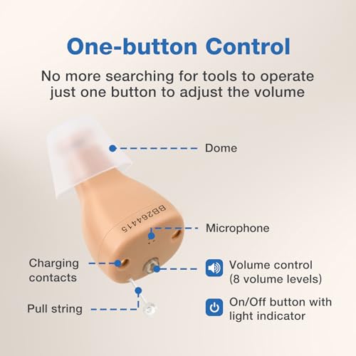 OLDRIV 16 Channel Digital Hearing Aids, Rechargeable Hearing Aids for Seniors Adults, Hearing Aids for Seniors Rechargeable with Noise Cancelling, OTC Invisible Hearing Aids Beige — view 4