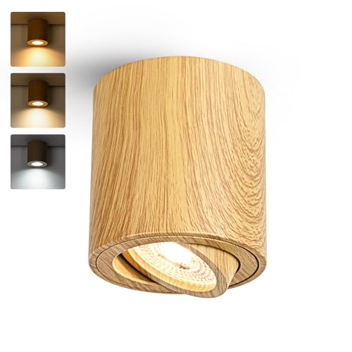 Gleonlux Focos LED Interior Techo Vintage, Foco Techo Orientable 5W GU10 3000K Cálido/ 4000K Natural/6000K Frio, Focos Superficie Aluminio, Aplique Techo 230V, Downlight LED Superficie Ø80x84mm