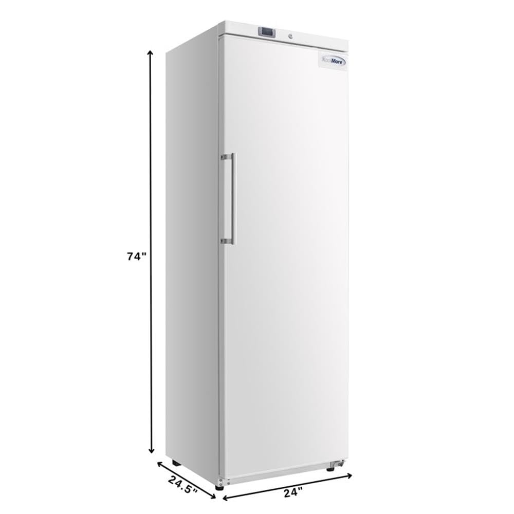 Pemberly Row 23" Commercial Auto-Defrost Reach-In Freezer, 12 Cu. Ft., Digital Temperature Control, Adjustable Shelves, Key Lock, Freestanding In White, Ideal For Kitchen Or Food Storage on Fridge.com - View 2