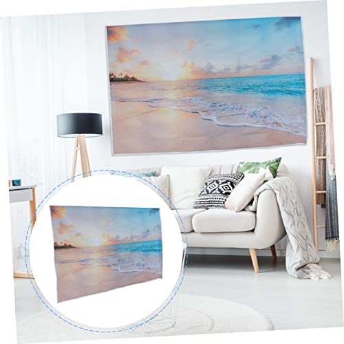 Gatuida 3 Pecas Pano De Fundo à Beira-mar Tapeçaria Costeira Do Mar Tapeçaria De Paisagem Oceânica A