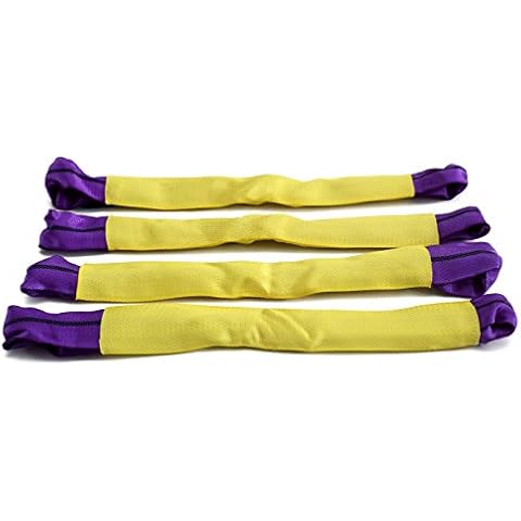 1T Recovery Alloy Wheel Securing Link Straps 50cm x5cm Yellow/Purple (4) Cover