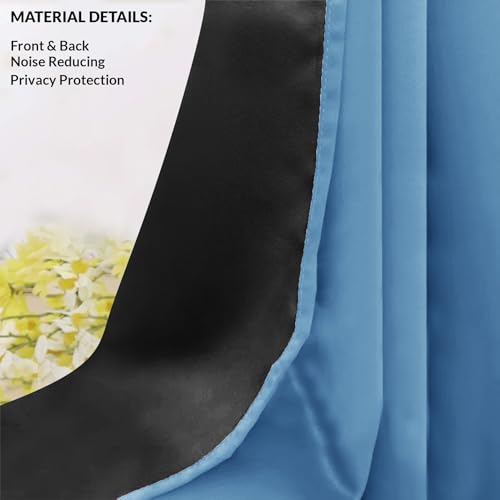 Image of HOMEMONDE Blackout Curtains Customize Size - Polyester 90% Light Blocking Curtains with Rod Pocket Style, Energy Efficient Panels Pack of 2 - (Solid Sky Blue)