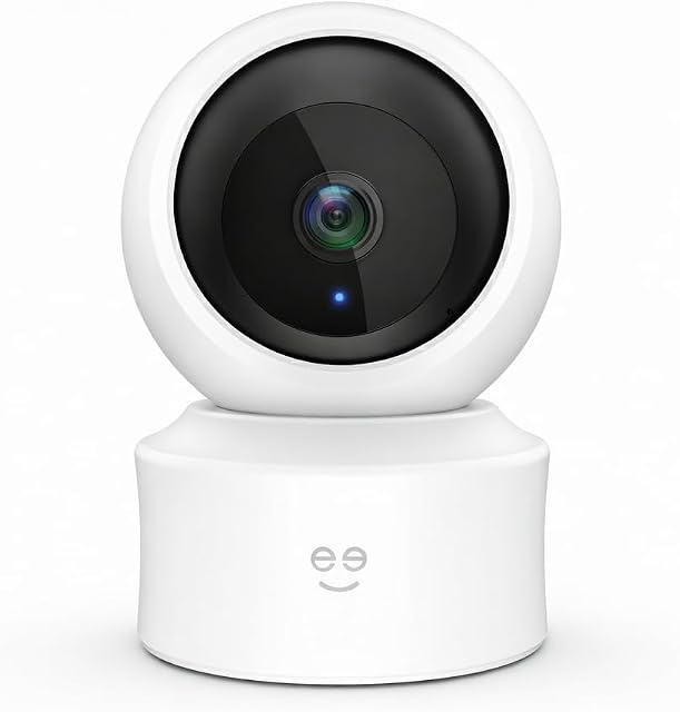 Geeni Scope Ultra 2K 360 Smart Auto-Suivez Caméra intérieure – 1440p Résolution vidéo, connexion Wi-Fi, Alexa & Smartphone Control, support mural, Pet & Caméra de surveillance des personnes âgées, blanc