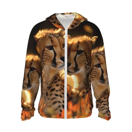 Veste légère UPF 50+ homme anti-UV pour randonnée active motif guépard