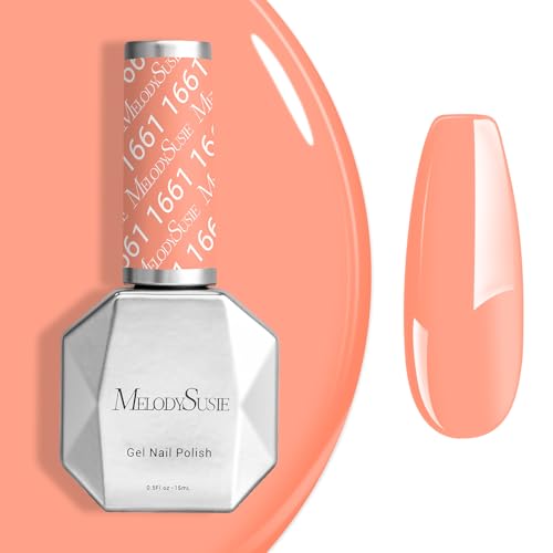 Image of MelodySusie Coral Orange Gel Nail Polish, 0.5 fl oz Soak Off UV LED Creamy Orange Gel Polish Christmas Gift for Women Nail Art Manicure Salon DIY Nail Design Decoration at Home-1661