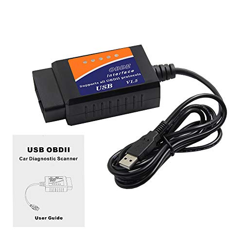 1neiSmartech Scanner Mini OBDII USB V1.5 pour Can-Bus avec prise 16 broches Outil pour diagnostic auto Interface avec câble USB Détection des pannes électronique voiture