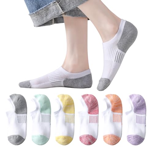 Image of EPEIUS Thick No Show Socks for Women Athletic Ankle Socks Cushioned Running Low Cut Non Slip Footies 3 /6 Pairs