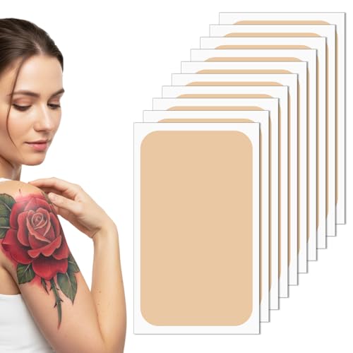 Waterproof Tattoo Cover Up Patch for Dark Skin Tone, 10 Pcs Ultra Thin Breathable Skin Concealer for...