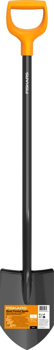 Fiskars Gärtnerspaten für harte, steinige Böden, Spitz, Länge 116,6 cm, Hochwertiges Stahl-Blatt/Kunststoff-Stiel, Schwarz/Orange, Solid, 11066716