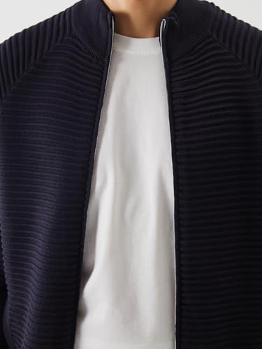 LC واكيكي كارديجان منسوج بقصة عادية ورقبة قمع للرجال، مقاس L، لون كحلي