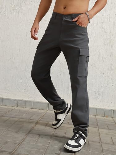Image of Hubberholme Men Smart Casual Summer Cotton Loose Fit Mid-Rise Trousers 65