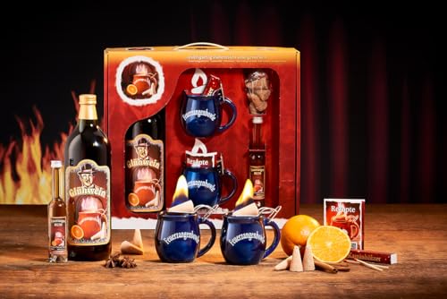 Feuerzangentasse Geschenkset Klassisch Blau - für Feuerzangenbowle