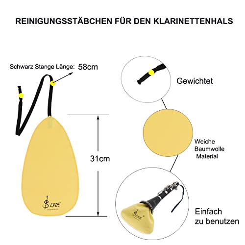Clarinet cleaning set, clarinet cleaning cloth, all in one, including cleaning long swab cloth, mouthpiece brush, dust brush - Image 2