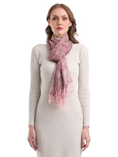 Image of KANI GOLD & JAMAWAR SILK SUPER SOFT FLORAL & PAISLEY PASHMINA STOLE SCARF