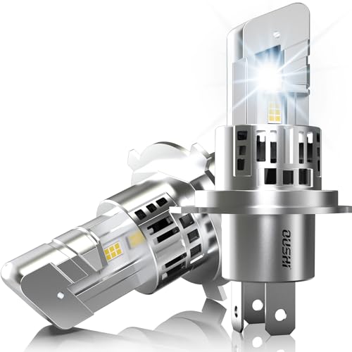 OUSHI Ampoules H4 LED 32000LM, 600% Super Brillant 6500K Blanc Xénon 9003 HB2 Hi/Lo LED Anti Erreur, Améliorée 1:1 Mini Taille (Pack de 2)