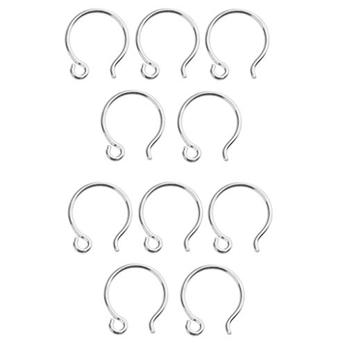 10Pcs 925 Sterling Silver Earring Hooks Findings Supplies - French Earring Hook with Ear Backs Pierced Earrings for Women Earrings DIY Making