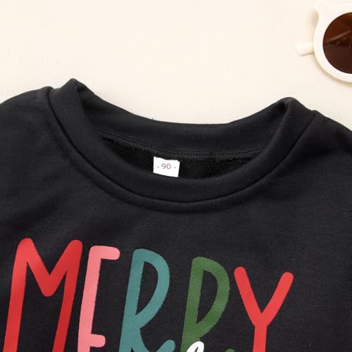 Toddler Boy Girl Christmas Sweatshirt Kid Merry And Bright Letter Shirt Baby Long Sleeve Crewneck Pullover Top3