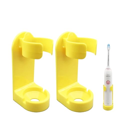Lot de 2 supports muraux adhésifs pour brosse à dents électrique Jaune Cover