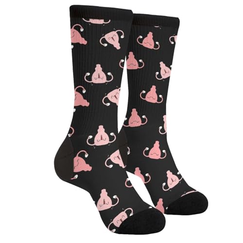 Tuaakeo Happy Uterus Socks Funny Novelty Socks Casual Athletic Crazy Crew Socks For Women Men