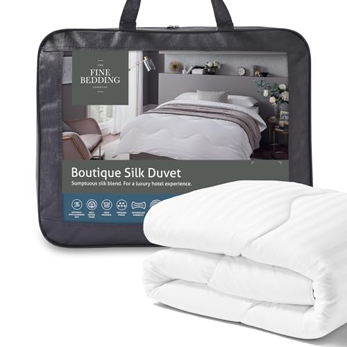 The Fine Bedding Company - Boutique Silk Duvet - Biancheria da letto di lusso - Lavabile in lavatrice (13,5 Tog, matrimoniale)