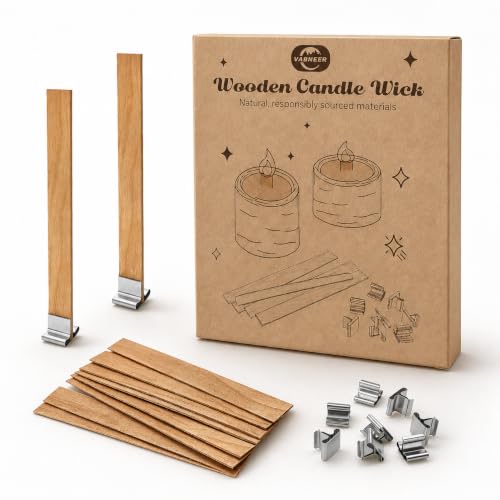 VABNEER 50 Stücke Docht für Kerzen Holz Kerze Docht Kerzen...