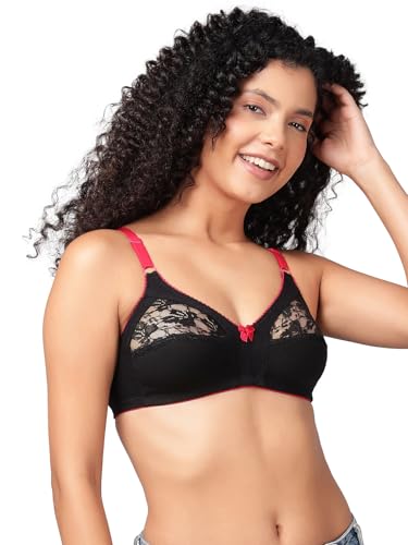 Image of Clovia Women's Cotton Solid Non-Padded Full Cup Wire Free Everyday Bra - Black
