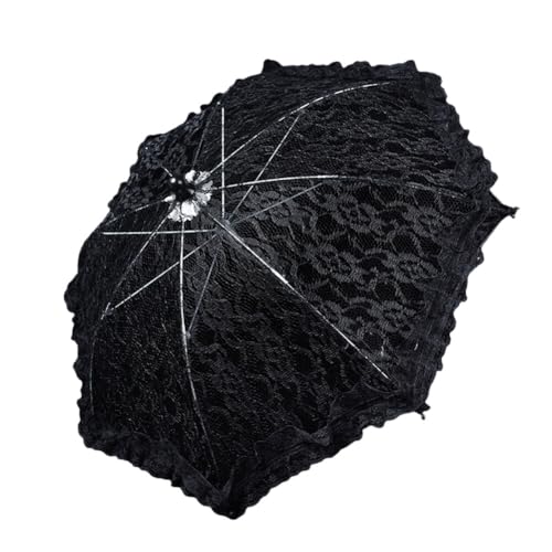 Katutude Parapluie de Dentelle Vintage Parasol à la Main avec Broderie de Fleurs pour Mariage