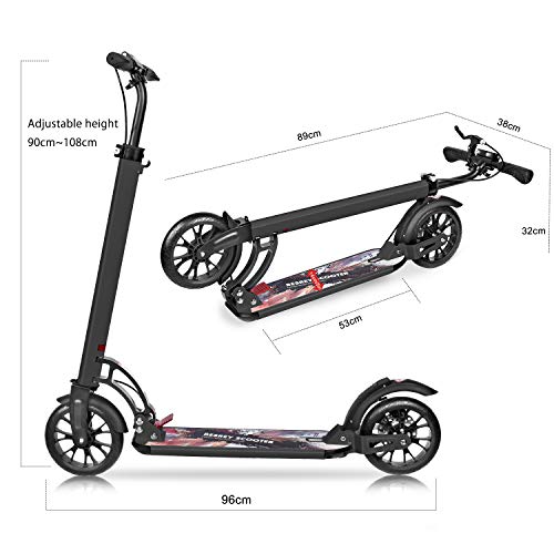 image for besrey Kick Scooter for Adults/Teens with Hand Brake 220 lbs Max Load,