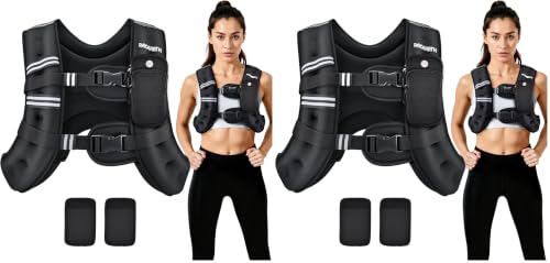 Image of PACEARTH Weighted Vest,6lb /8lb /10lb /12lb /16lb /20lb /25lb /30lb Weight Vest with Reflective Stripe, Body Weight Vests for Women, Men, Weight Loss Workout, Strength Training, Running, Walking, Jogging