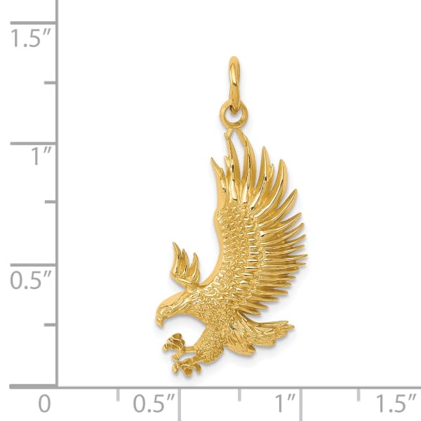 IceCarats 14K Solid Yellow Gold Bald Eagle Symbol of Strength Freedom Hawk Bird Necklace Chain Pendant Charm4