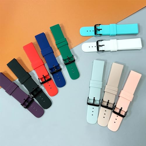 Chofit 10 Pack Silicone Bands Compatible with Amazfit Active 2 1/GTR mini/GTS 2 2e 3 4/GTS 2 4 mini, 20MM Replacement Watch Straps for Amazfit Bip 3,3 Pro/Bip U,U Pro