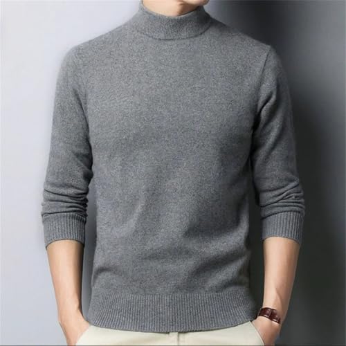 Men’s Autumn Winter Half Turtleneck Sweater Knit Pullover Solid Color Long Sleeve Casual Warm Top4