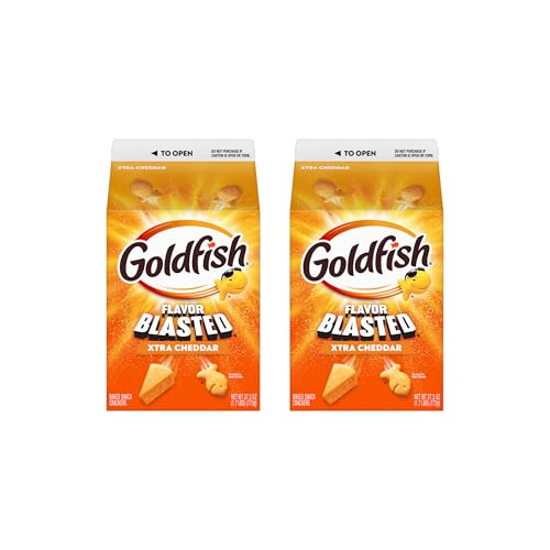 Goldfish Flavor Blasted Xtra Cheddar Cheese Crackers, 27.3 oz Carton (Pack of 2)