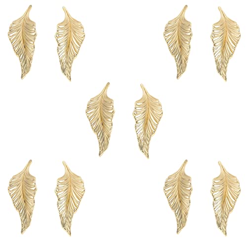 Leaf Handles Knob Zinc Alloy for Cabinet,Kitchen,Door,Drawers,Bookcases,4.13in (5pairs, Gold), 5 Paar