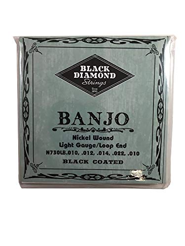 Black Diamond Banjo Strings Black Coated 5-String Light Loop End Nickel Wound