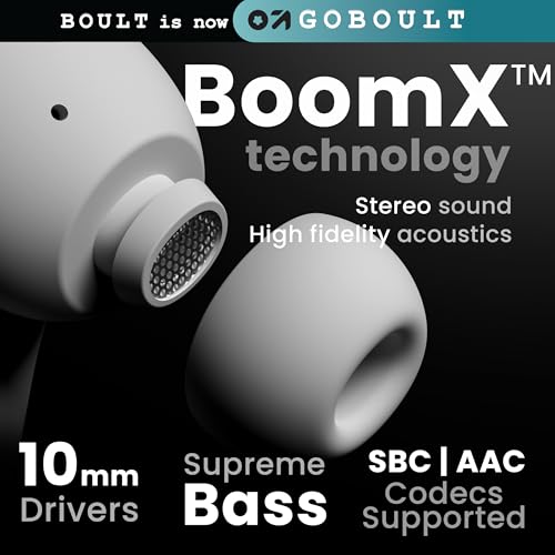 Image of GOBOULT Z40 True Wireless in Ear Earbuds with 60H Playtime, Zen ENC Mic, Low Latency Gaming, Type-C Fast Charging, Made in India, 10mm Rich Bass Drivers, IPX5, Ear Buds TWS (White)