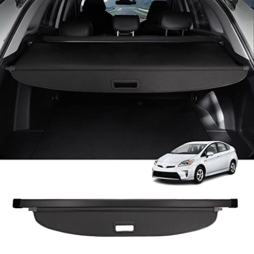 Image of Powerty Cargo Cover for 2010-2014 2015 Toyota Prius 1.8L Accessories Trunk Cover Retractable Trunk Shielding Shade Privacy Covers(Not Fit Toyota Prius C and Toyota Prius V)