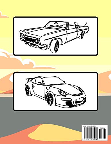 Supercar Coloring Book: 30 Big Images of Race, Sports, Luxury, Muscle Cars to Color for Kids and Adults image 4