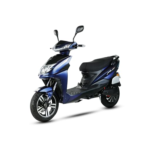 Image of AMO Electric Scooter Jaunty Pro Lithium Two Wheeler 70Km-100Km Low Speed Non-RTO in Blue with Portable Charger Ex-Showroom