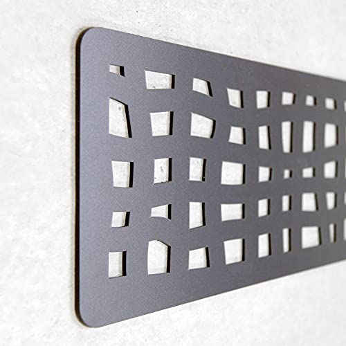 Testiera letto decorativa economica, in PVC, tipo forgia, modello Scotland (200 x 60 cm, nero)