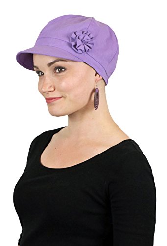 Image of Newsboy Cap Summer Hats for Women Cotton Cancer Headwear Chemo Hair Loss Head Coverings Brighton
