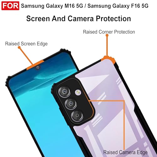 Image of Amazon Brand - Solimo Back Case Cover for Samsung Galaxy M16 5G | Compatible for Samsung Galaxy M16 5G Back Case Cover | Clear Case with Camera Protection | (TPU + PC | Matte Black)