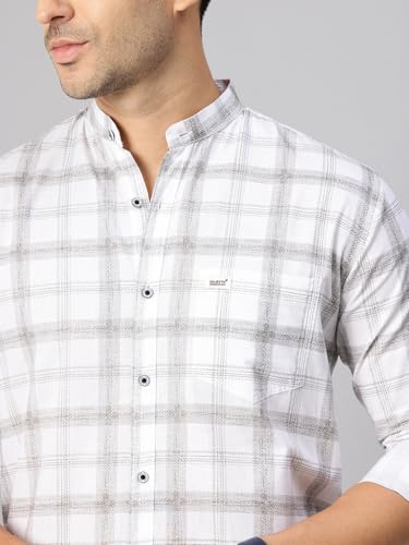 Image of Majestic Man Men's Pure Cotton Mandarin Collar Slim Fit Casual Shirt