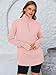PRETTYGARDEN Womens Long Sleeve Quarter Zip Pullover Sweater Casual Loose V Neck Collared Ribbed Knit Jumper Tops Thumb Hole(Pink,Large)
