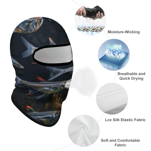 Balaclava Face Mask for Men Women Transparent Fish Swimming Full Mask for Outdoor Sport Cycling Fishing Cap miniatura 3