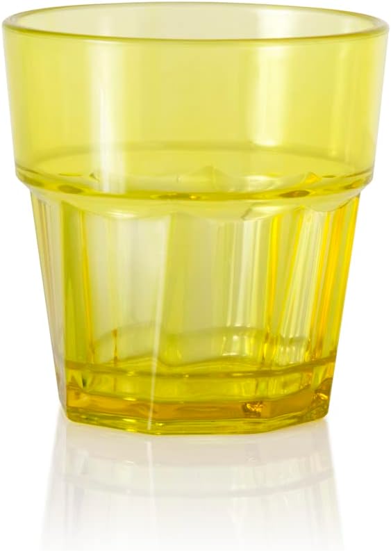 Unbreakable Premium Tumbler Drinking Glasses Polycarbonate Plastic Glassware 6 Assorted Colors Dishwasher Safe Highball Cup Set of 6