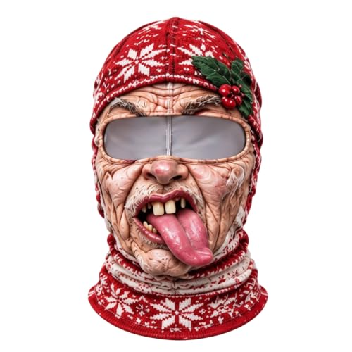 Funny Old Man Ski Mask Realistic Face Printed Balaclava with Neck Coverage - image 1
