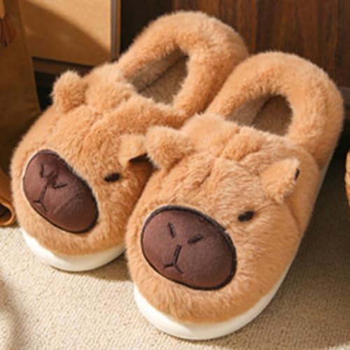Cute Capybara Slippers for Women Capybara Cute Plush Cozy Warm Slippers Soft Cozy Fuzzy Couple Slippers2